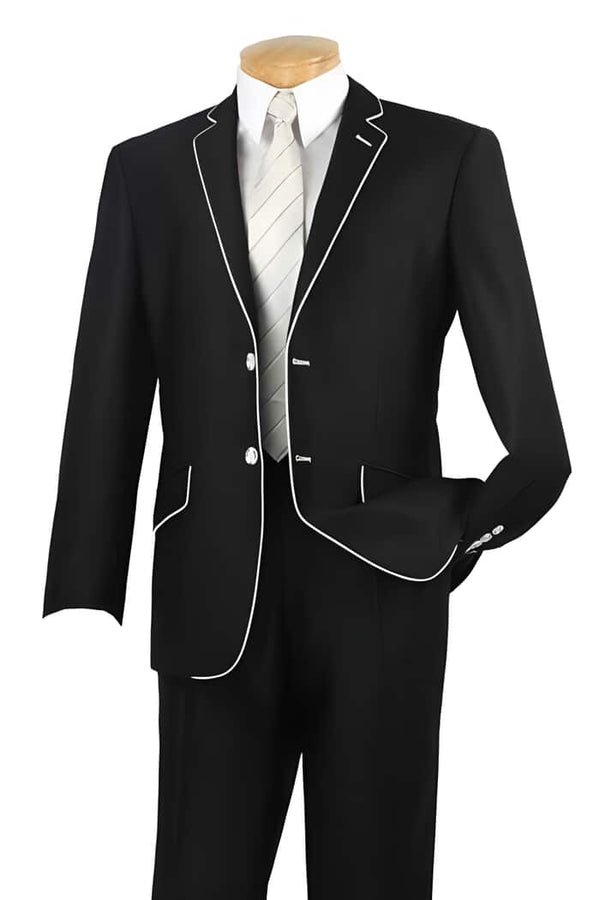 Prom ~ Wedding Groomsmen Tuxedo & Formal Inexpensive ~ Discounted Clearance Sale Extra Slim Fit Prom Dark color Black Wedding / Prom White Trim Suits for Men