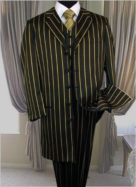 Pinstripe Zoot Suit Black and Red Suit