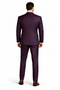 Purple Modern Fit Windowpane Peak Lapel 3 Piece Suit