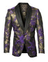 Purple Paisley Jacket Mens Empire Purple Floral Shawl Dinner Jacket - AlbertoNardoniStore