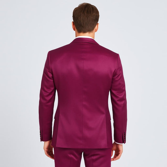 Purple Satin Tuxedo Set â€“ 4-Piece Statement for Weddings & Proms