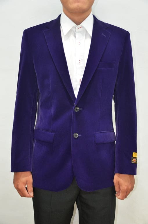 Men Purple Velvet Suit