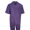 Mens Purple Linen Shirt and Pants Casual Outfit Set