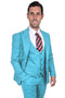 Mens Stacy Adams Suit -Stacy Adams Suit Men's Vested Suit - One Button Peak Lapel in Sky Blue