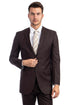 "Modern Fit Men's Business Suit - Two Button Style in Chocolate Brown"