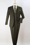 "Olive Green Wool Suit: Men's Double Breasted Vest with Wide Peak Lapel"