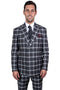 Mens Stacy Adams Suit -Stacy Adams Suit Men's Double Breasted Suit - Black & Grey Windowpane Plaid