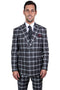 Mens Stacy Adams Suit -Stacy Adams Suit Men's Double Breasted Suit - Black & Grey Windowpane Plaid