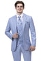 "Sky Blue Modern Fit Sharkskin Business Suit - Two Button Vested"