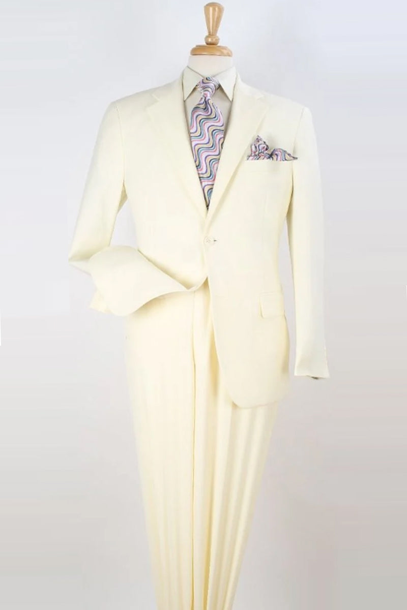 Apollo King Ivory Poplin Suit: Two Button Modern Fit