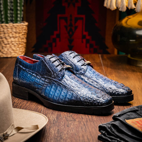 Marco Di Milano Ragusa: Stained Navy Leather Shoe