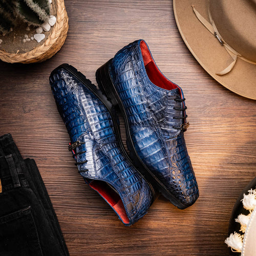 Marco Di Milano Ragusa: Stained Navy Leather Shoe