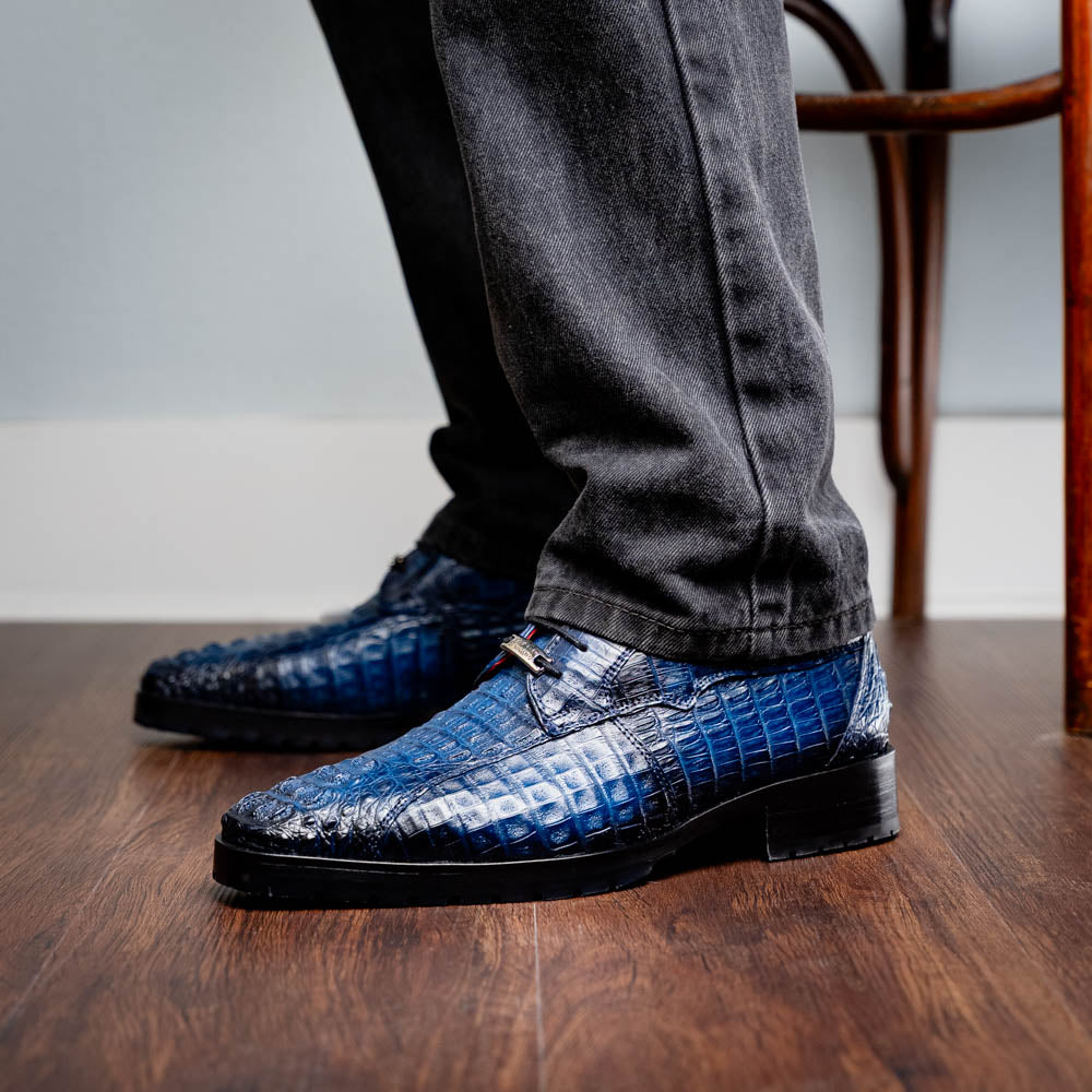 Marco Di Milano Ragusa: Stained Navy Leather Shoe