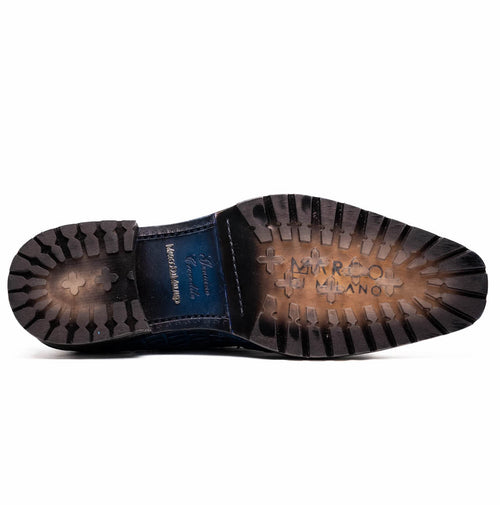 Marco Di Milano Ragusa: Stained Navy Leather Shoe