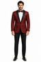 Red and Tuxedo Black Suit â€“ Mens Formal Blazer with Satin Shawl Lapel