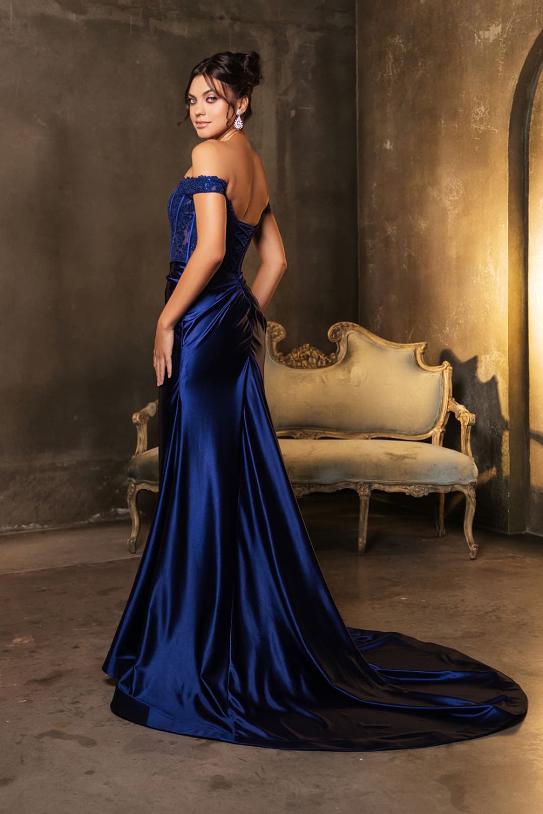Red Carpet Dress Off Shoulder Sequin Formal Gown By May Queen MQ2146