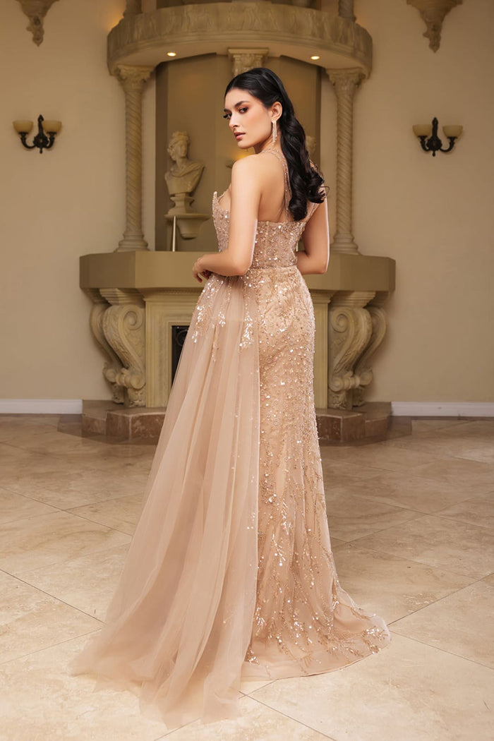 Red Carpet Dress Sleeveless Sheath Sequin Gown By Royal Queen RQ8176