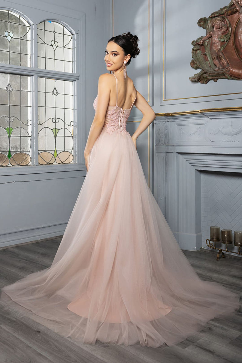 Red Carpet Dress V-Neck Sequin Evening Gown By May Queen MQ2167