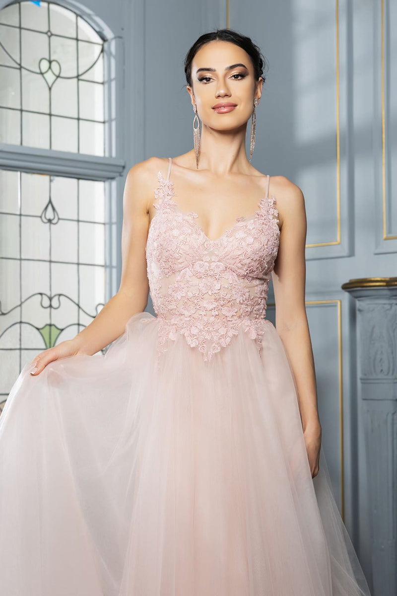 Red Carpet Dress V-Neck Sequin Evening Gown By May Queen MQ2167