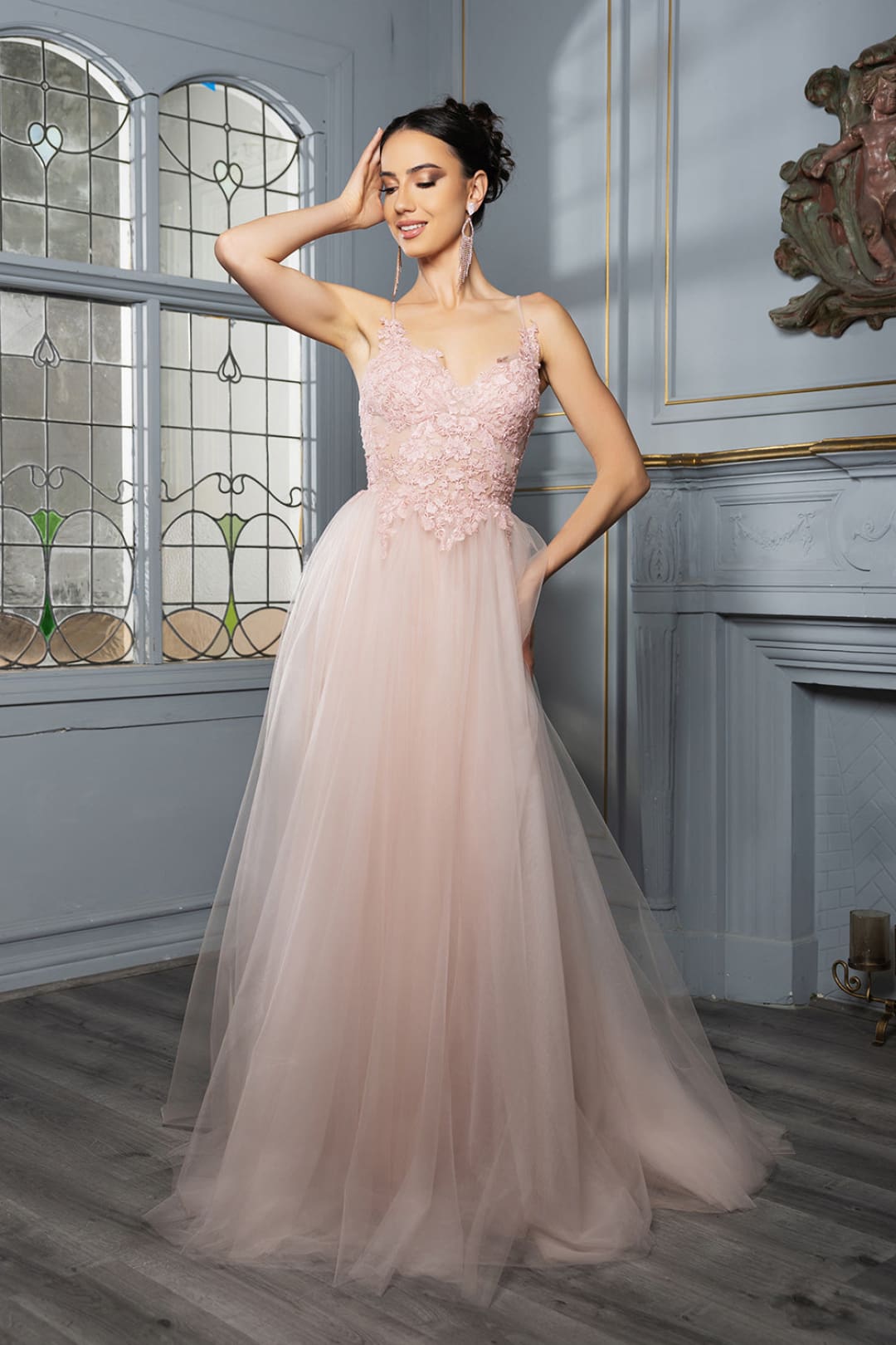 Red Carpet Dress V-Neck Sequin Evening Gown By May Queen MQ2167