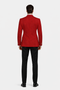 Red Double Breasted Sport Coat - Velvet Blazer
