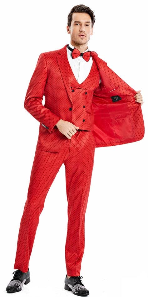 Red Mens Polka Dot Suit $199 - AlbertoNardoniStore