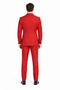 Mens Red Double Breasted Suit with Gold Buttons – Classic Formal Two Piece Suit