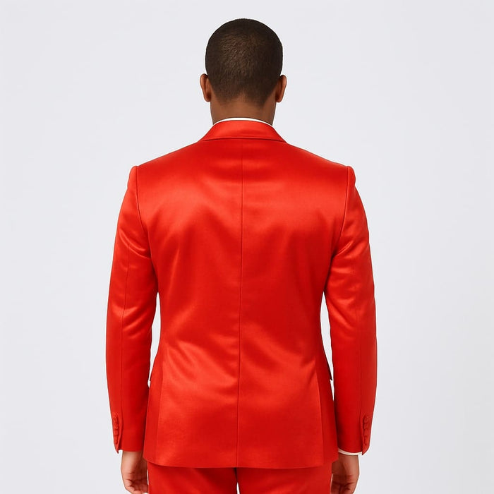 Red Satin Tuxedo Set â€“ 4-Piece Statement for Weddings & Proms