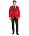 Red Tuxedo Jacket with Black Notch Lapel Trousers