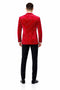 Men’s Red Velvet Studded Prom Tuxedo Jacket – Wedding and Formal Wear