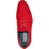 Mens Vegan Suede Wedding & Prom Wingtip Lace Up Dress Shoe in Red