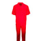Mens Red Linen Shirt and Pants Casual Outfit Set