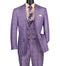 Regular Fit Light Purple Glen Plaid Three-Piece Suit 
