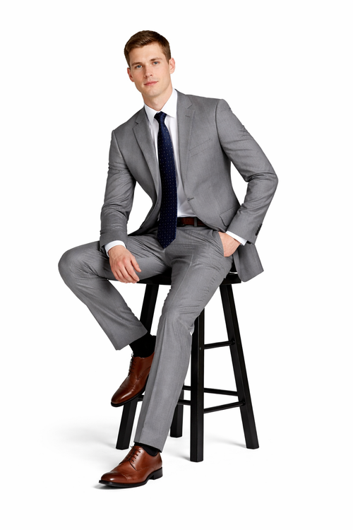 Renoir Suits - Renoir Fashion - Renoir Clothing Super 140s Wool 2-Button CLASSIC FIT Suit in Dark Grey (Short, Regular, and Long Available) by Renoir