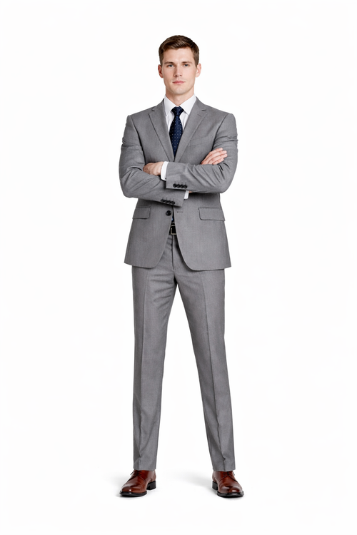 Renoir Suits - Renoir Fashion - Renoir Clothing Super 140s Wool 2-Button CLASSIC FIT Suit in Dark Grey (Short, Regular, and Long Available) by Renoir