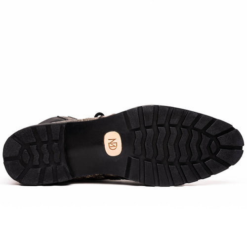 Marco Di Milano Renzo Black Ostrich Hiker Boots 