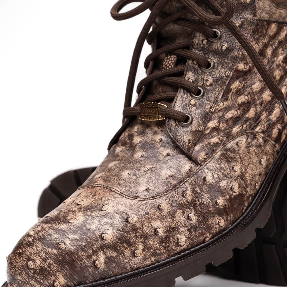 Marco Di Milano Renzo Brown Ostrich Hiker Boots