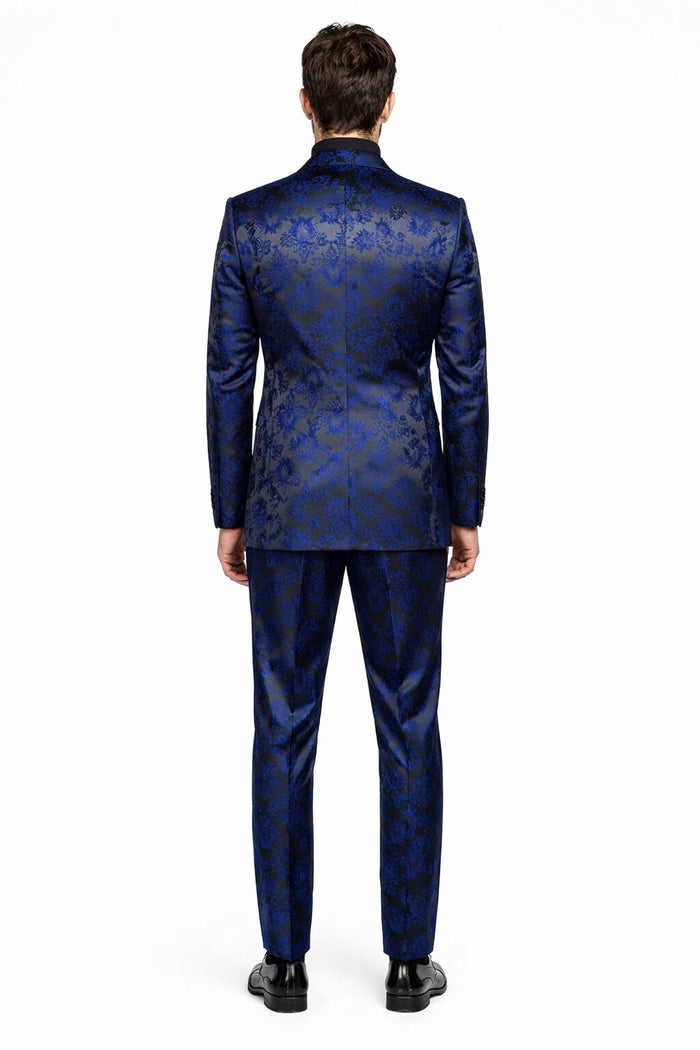 Retro Paris Suits Mens Suit Navy Blue