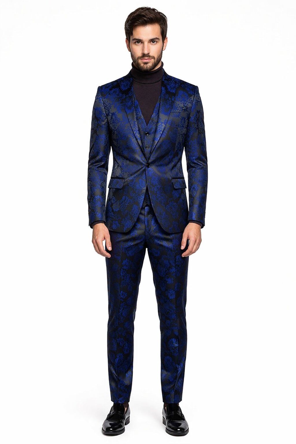 Retro Paris Suits Mens Suit Navy Blue