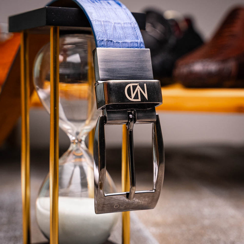 Marco_Di_Milano Riccardo Belt Blue Jeans Leather Loafer