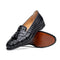 Zelli Riviera Woven Calfskin Tassel Loafers in Black