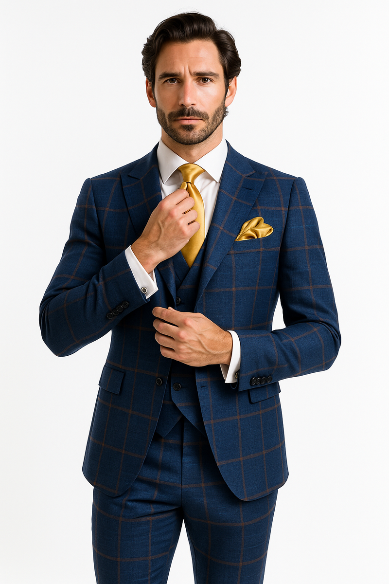 Rossi Man Max RM1840 Slim Fit 3-Piece Formal Suit for Men