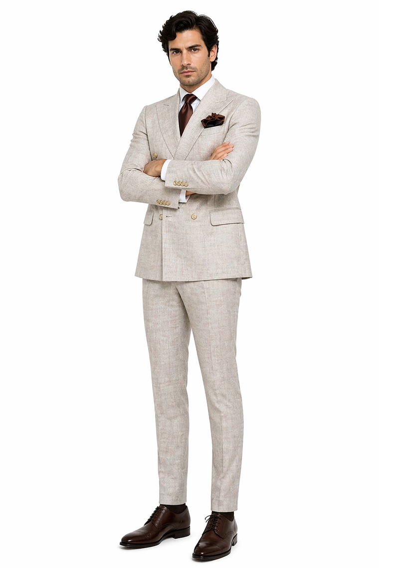 Rossi Man ARTHUR RM2306 Double-Breasted Suit â€“ A Modern Classic for Men