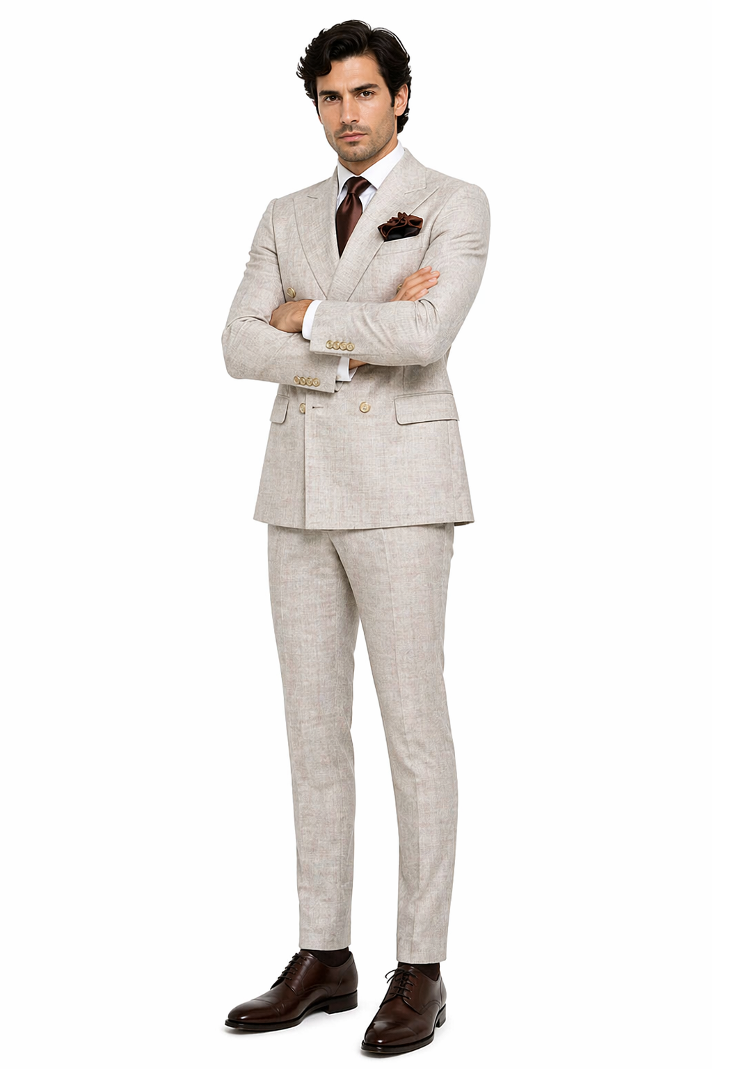 Rossi Man ARTHUR RM2306 Double-Breasted Suit â€“ A Modern Classic for Men