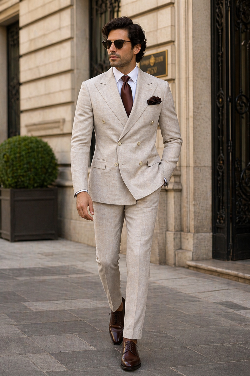 Rossi Man ARTHUR RM2306 Double-Breasted Suit â€“ A Modern Classic for Men