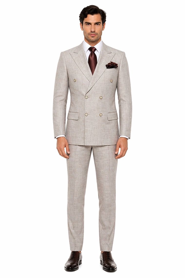 Rossi Man ARTHUR RM2306 Double-Breasted Suit â€“ A Modern Classic for Men