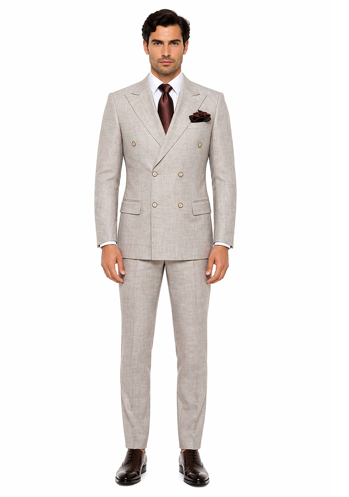 Rossi Man ARTHUR RM2306 Double-Breasted Suit â€“ A Modern Classic for Men