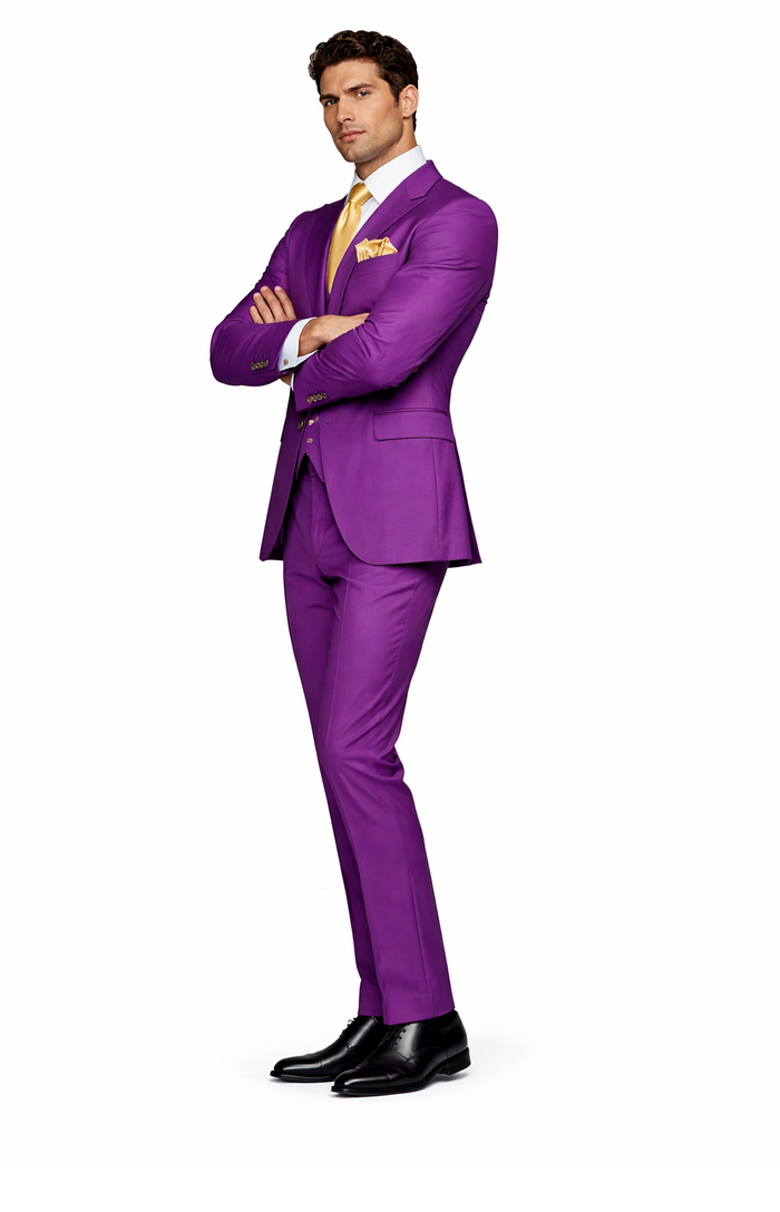 Rossi Man BOND RM1778 Slim Fit 3-Piece Purple Suit â€“ Elegant Tailored Suit for Men