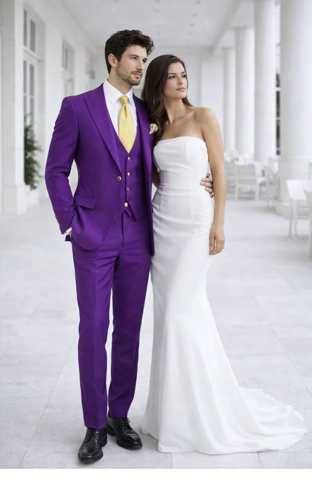 Rossi Man BOND RM1778 Slim Fit 3-Piece Purple Suit â€“ Elegant Tailored Suit for Men