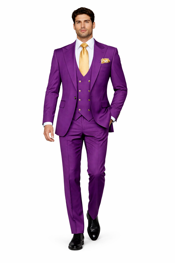 Rossi Man BOND RM1778 Slim Fit 3-Piece Purple Suit â€“ Elegant Tailored Suit for Men